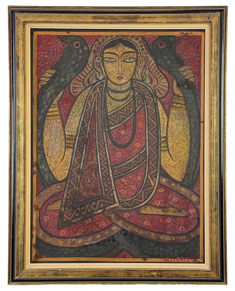 Jamini Roy, Snake Charmer, tempera on cloth