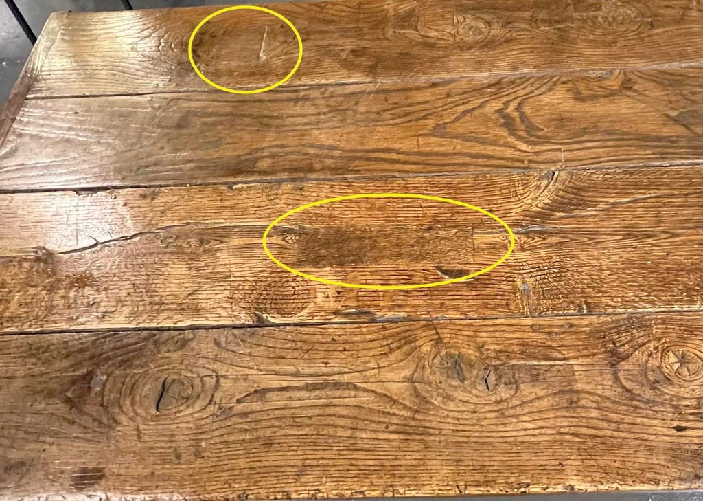 Repairs to a Knot and a Crack to the Table Surface copy
