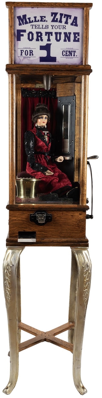 Lot 100: Madame Zita 1-cent arcade machine
