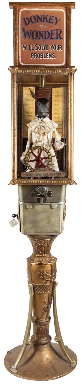 Lot 101: Donkey Wonder fortune telling 1-cent arcade machine