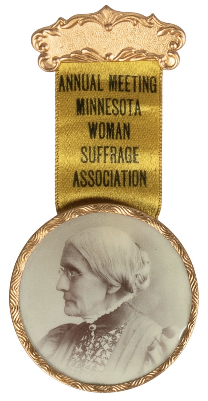 Lot 143: Susan B. Anthony Minnesota Woman's Suffrage Association badge