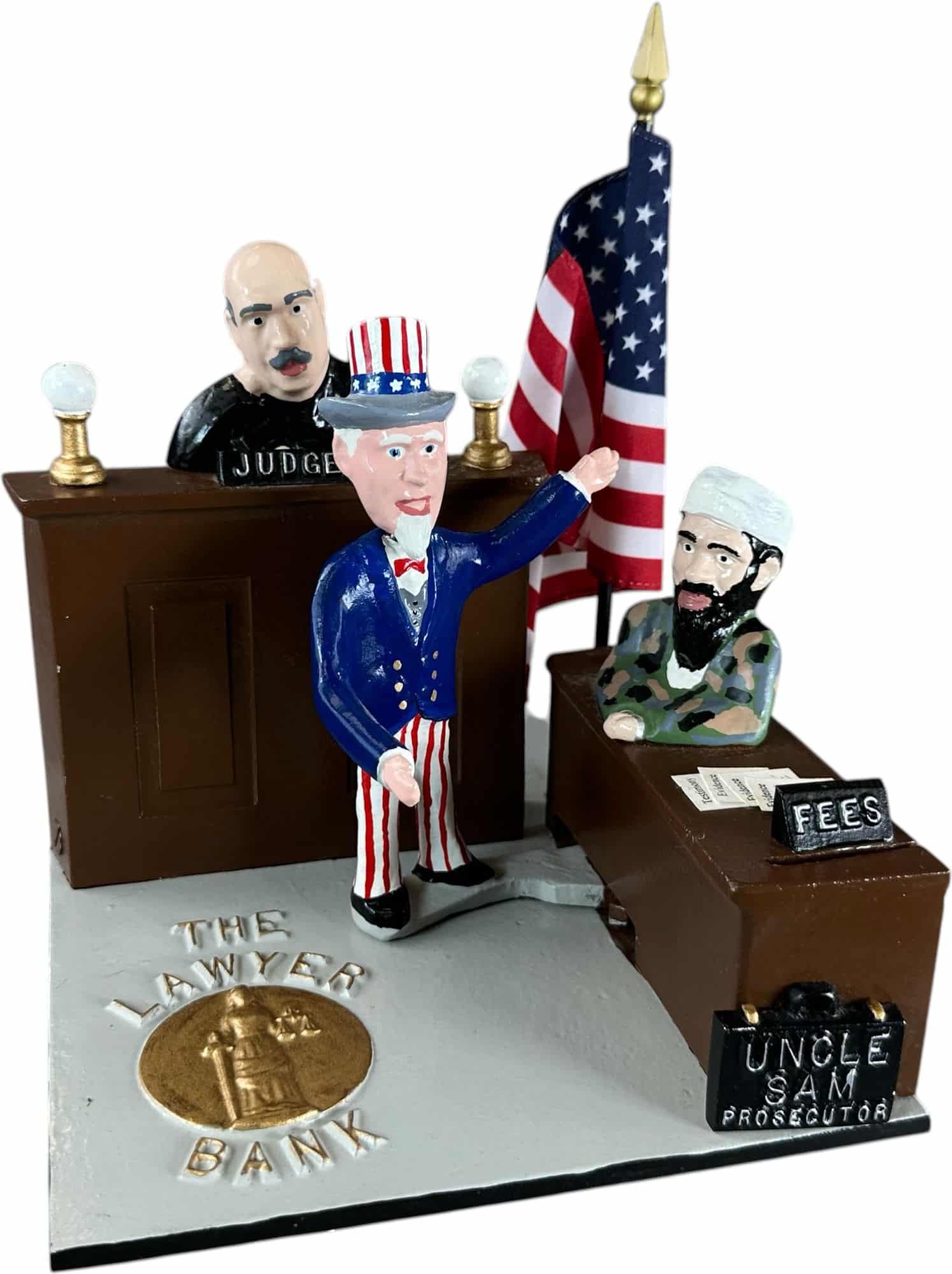 Charlie Reynolds Uncle Sam Lawyer mechanical bank, pre-production model 2003