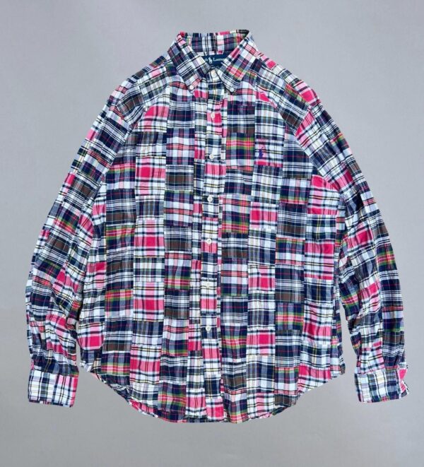 Ralph Lauren Patchwork Plaid Madras Button-Up Shirt