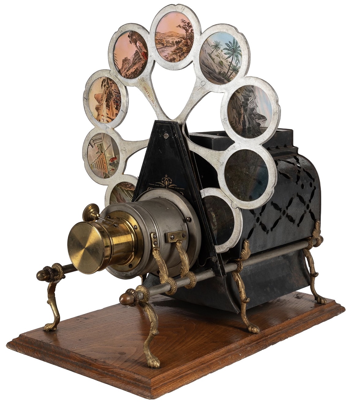 Lot 446: Pettibone Sciopticon magic lantern, Cincinnati, 1880s