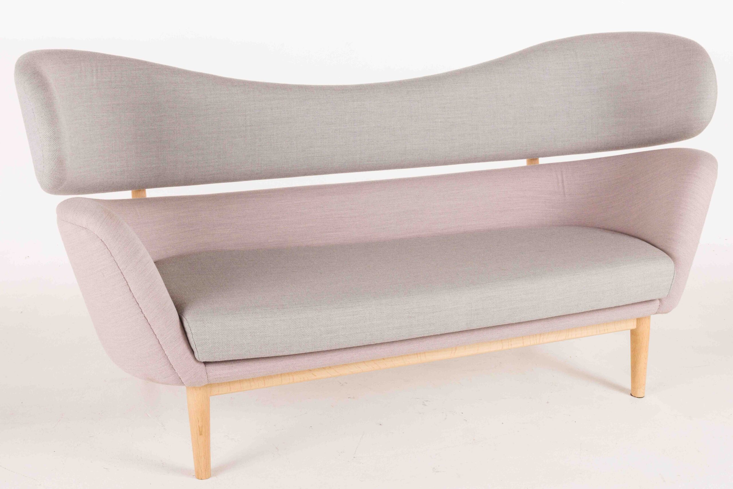 Finn Juhl Baker Sofa, designed 1951, two-tone gray wool upholstery