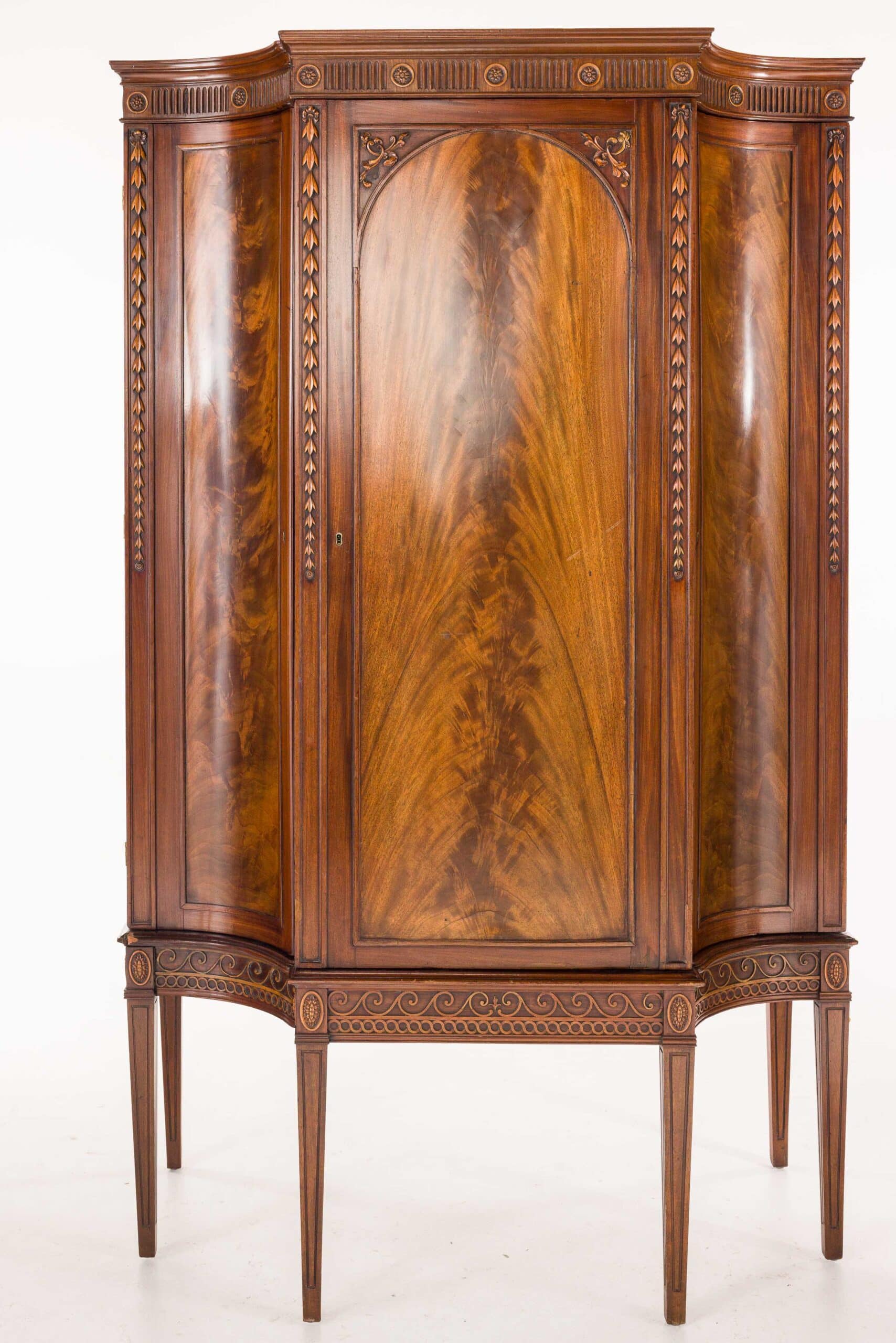 George III mahogany collector's cabinet in the manner of Robert Adam, circa 1770