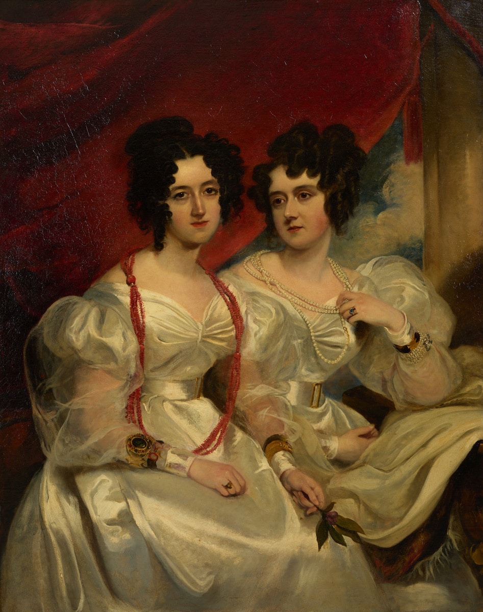 C. R. Parker, Sisters, Possibly Barrow Girls, Highland Plantation, St. Francisville, circa 1830-1840, oil on canvas