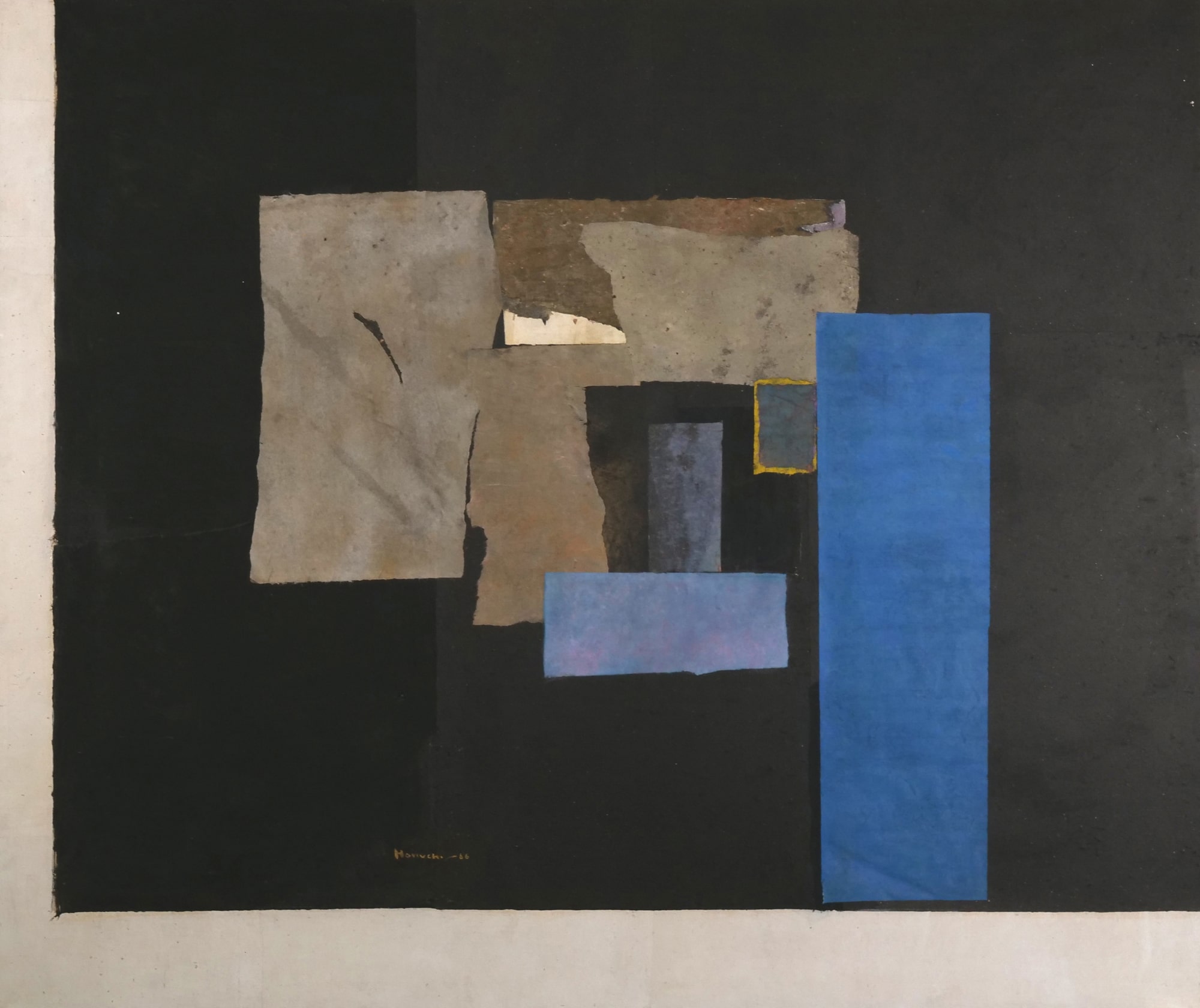 Paul Horiuchi, Remnants of Order, mixed media collage with washi paper on canvas