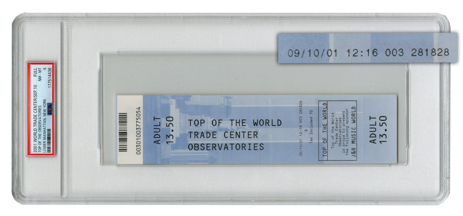 Entrance ticket to the World Trade Center Top of the World Observatories, September 10, 2001